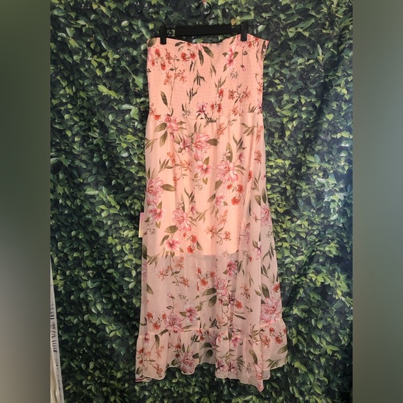 VENUS Pink A-Line Resort Maxi Split Ruffle Floral Dress NWT SIZE XL - Picture 10 of 16